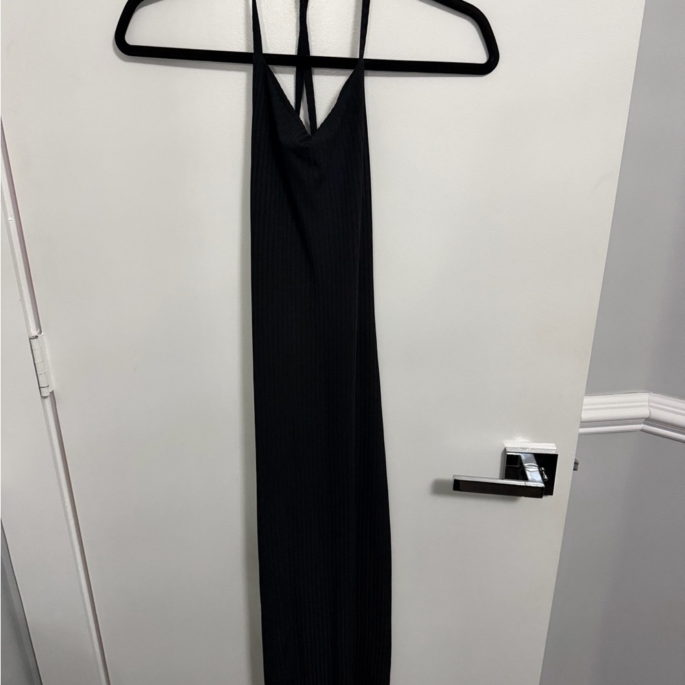 Elegant Black Halter Dress